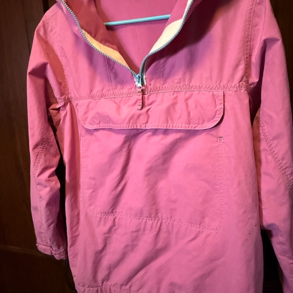 LANDS' END Pink Hooded Windbreaker Pullover Jacket size Large - Picture 2 of 11